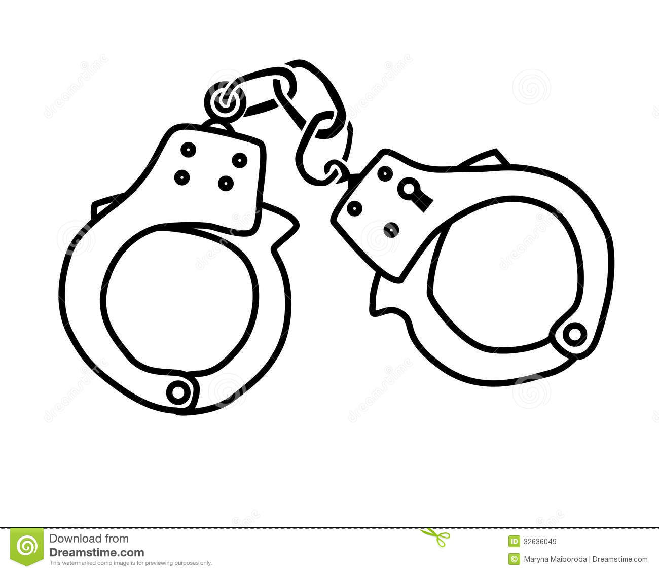 Handcuffs clipart black and white