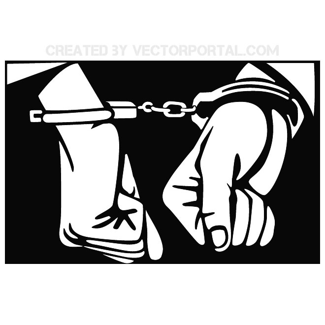 Hands in Handcuffs Free Vector