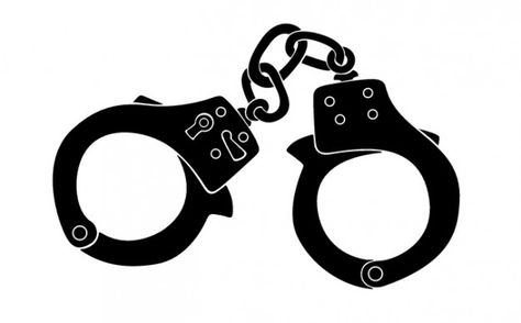 Handcuffs silhouette detailed icon vector