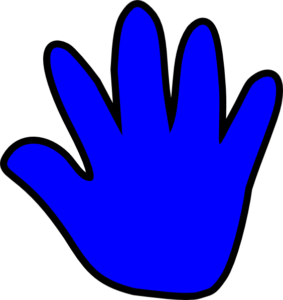 Child handprint blue.