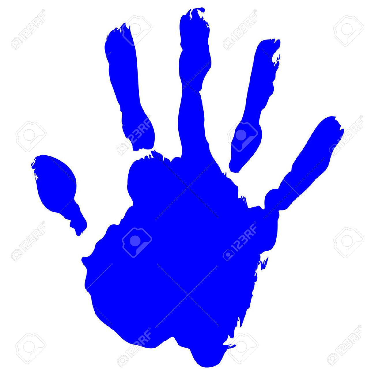 Handprint clipart blue.