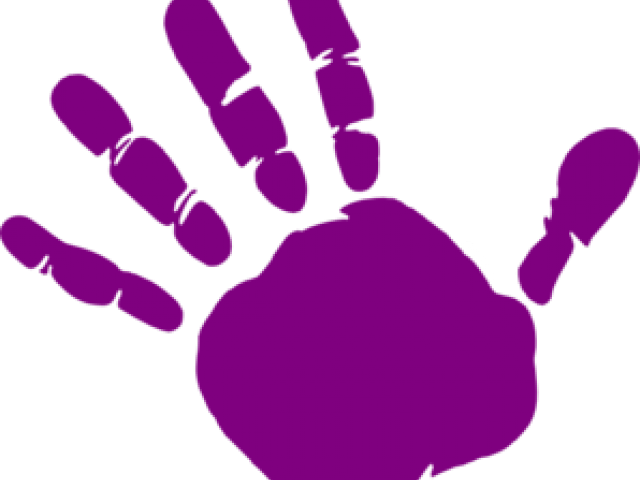 Handprint clipart purple.