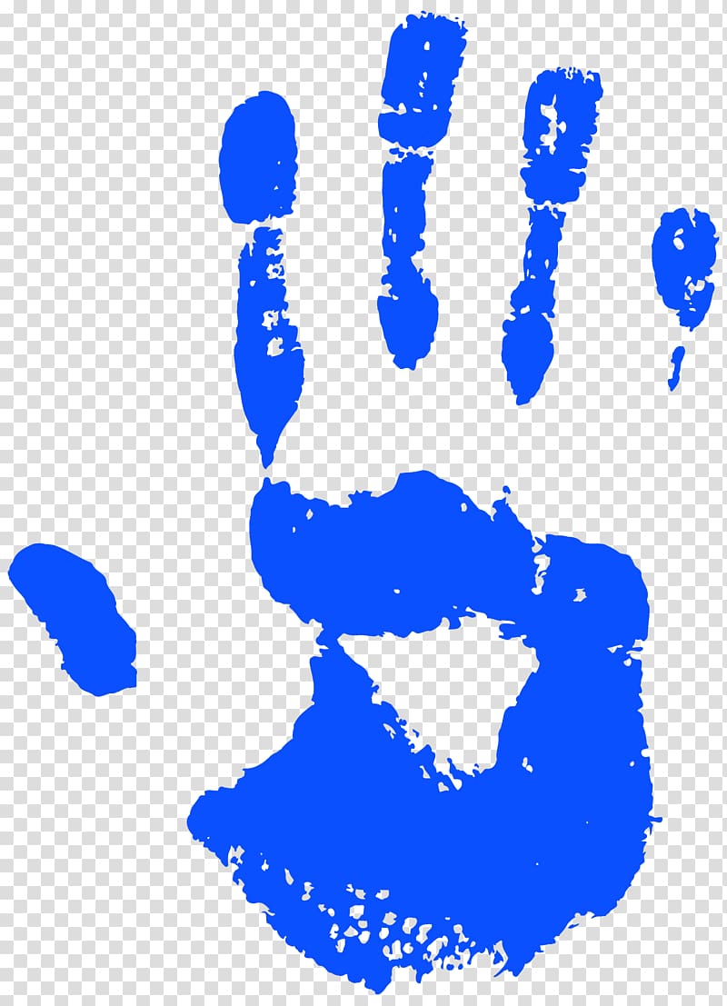Blue finger print , Blue , Blue Handprint Free transparent