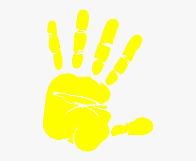 Handprint clipart yellow.
