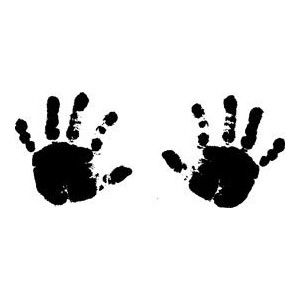 Black and white handprint clipart