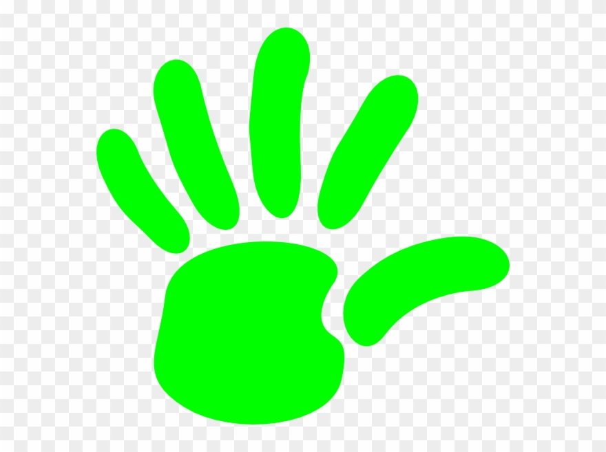 Handprint Outline Green Hand Print Clip Art At Vector