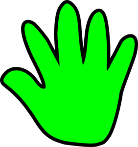 Child handprint green.