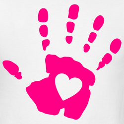 Handprint heart cliparts.