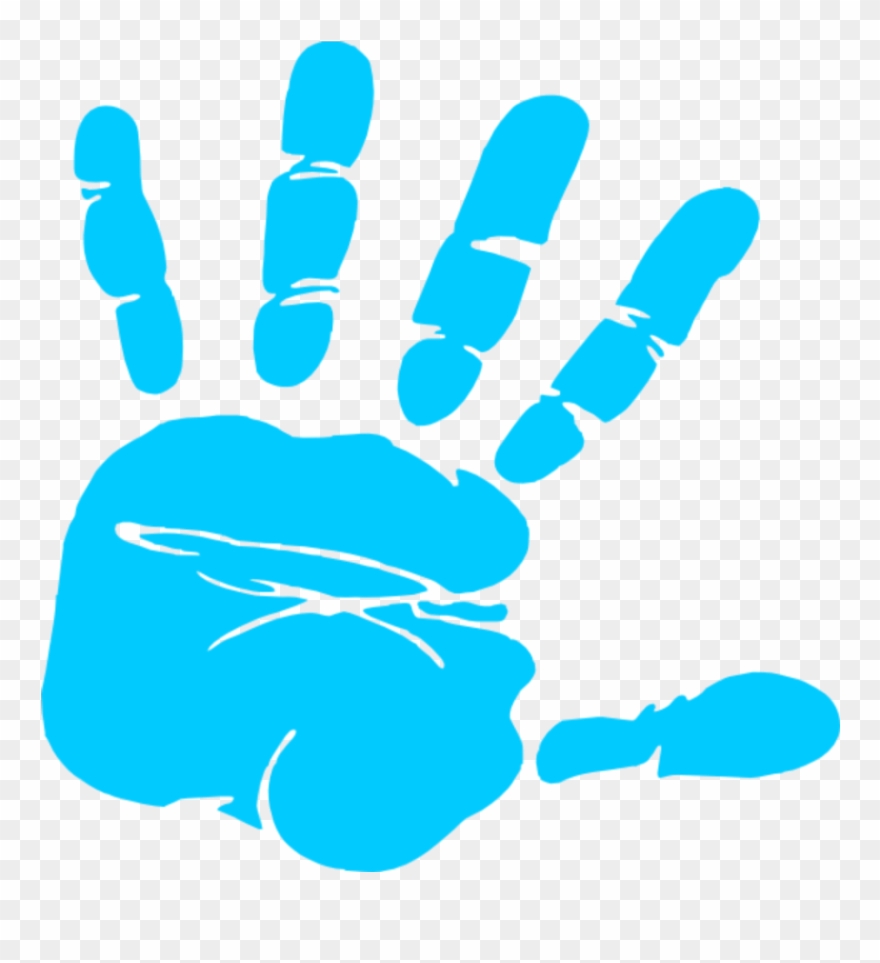 Handprint clipart blue.