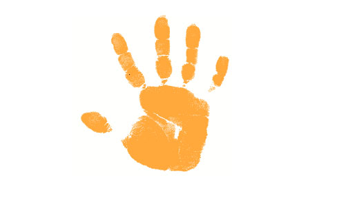 Free orange handprint.