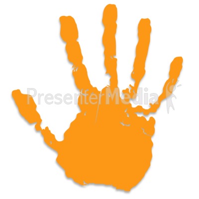 Single Orange Hand Print