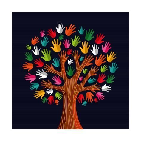 Colorful Diversity Tree Hands IllustrationBy Cienpies Design