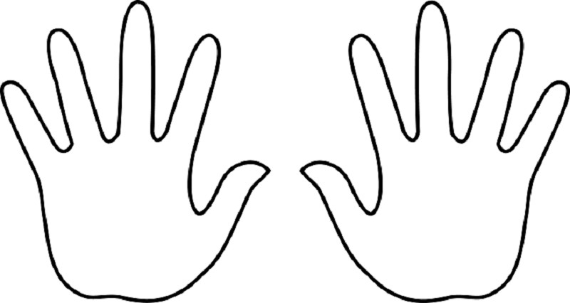 Handprint outline handprint clipart two hand pencil and in