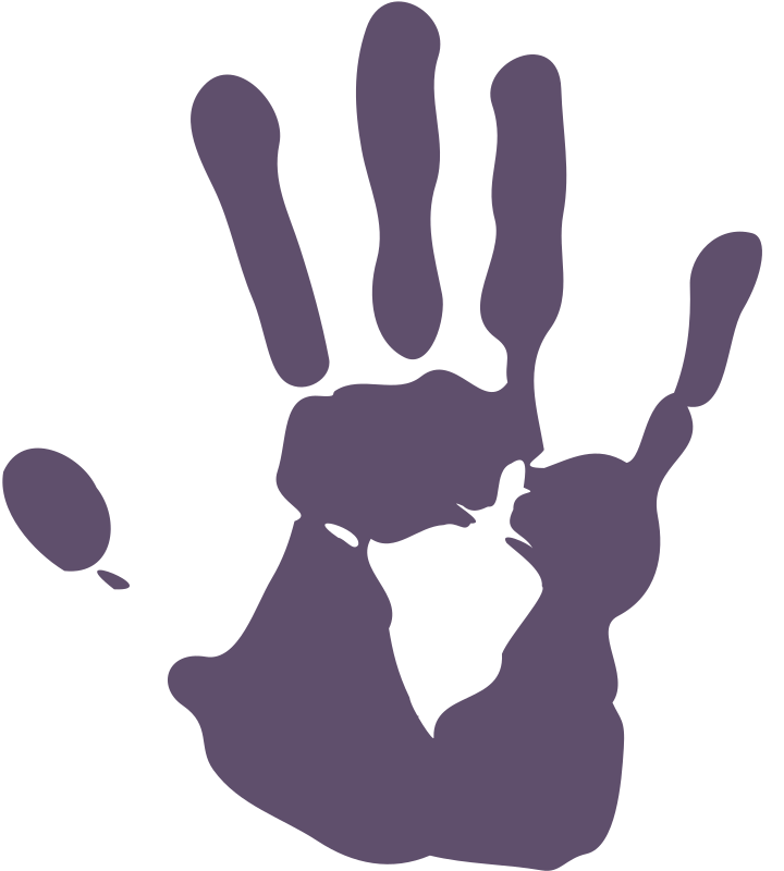 Handprint clipart purple, Handprint purple Transparent FREE