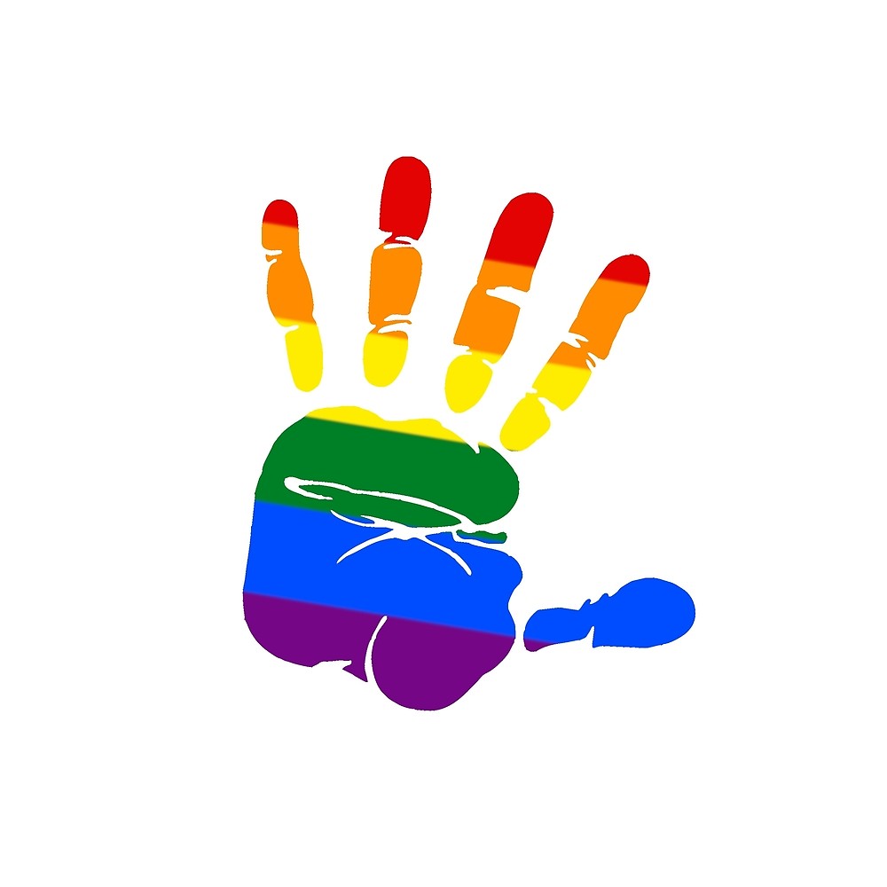Rainbow pride flag handprint