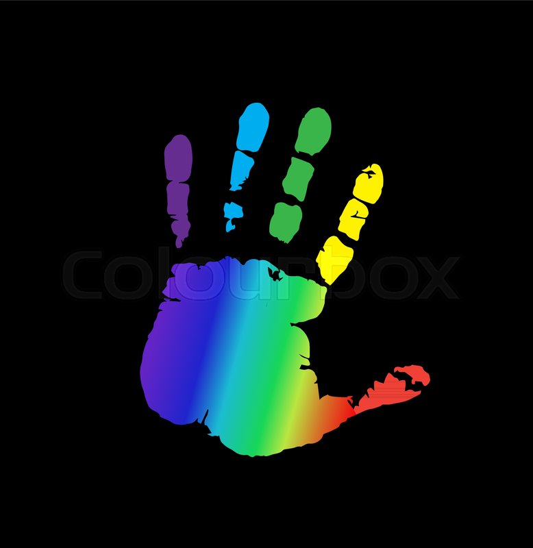 Rainbow multicolored silhouette of
