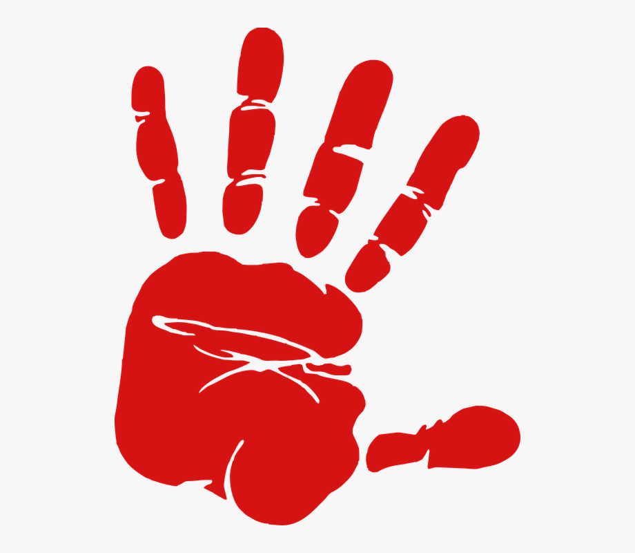 Hand Handprint Fingerprint Stop Touch Red Fingers