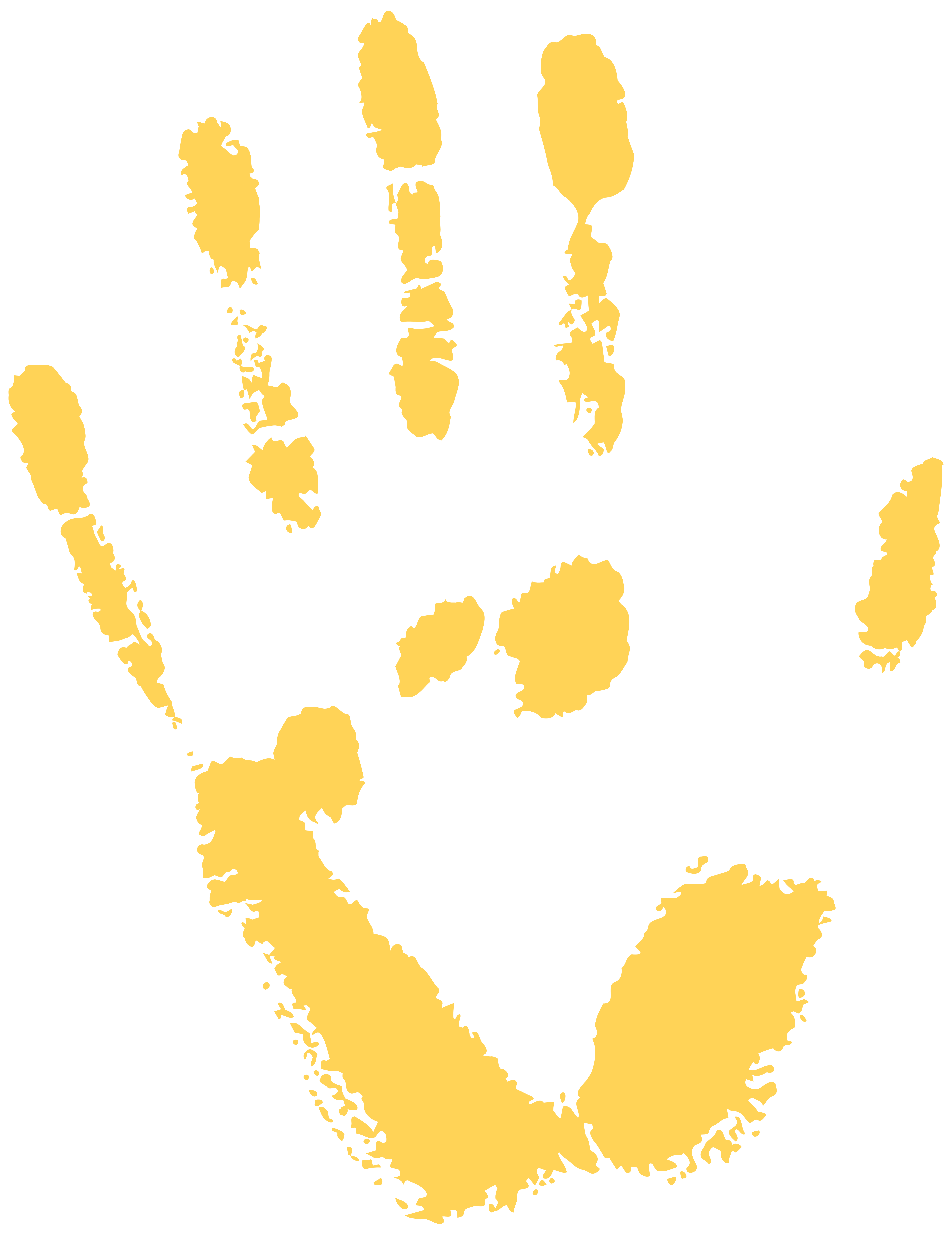 Yellow Handprint Free PNG Clip Art Image