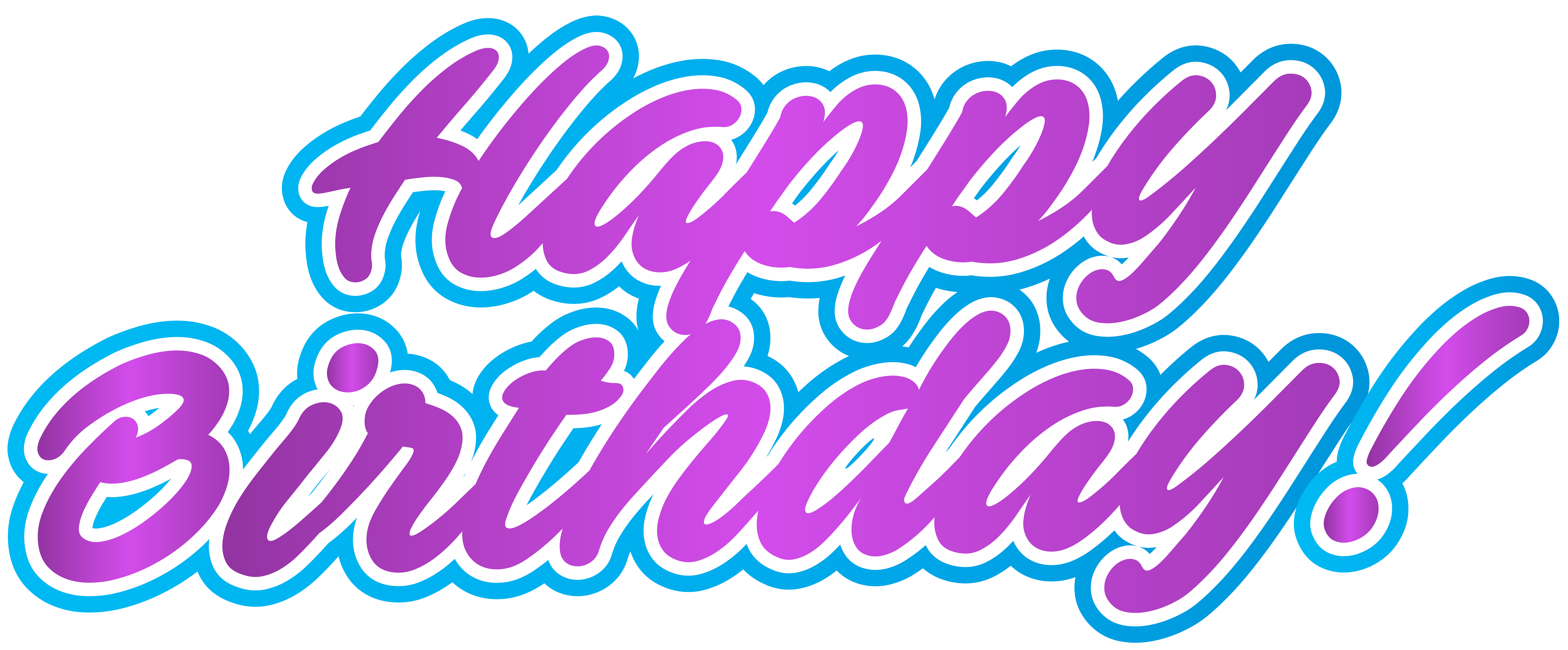 Happy Birthday Pink Blue Clip Art PNG Image