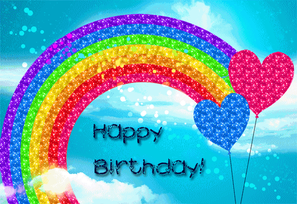 happy birthday clipart rainbow