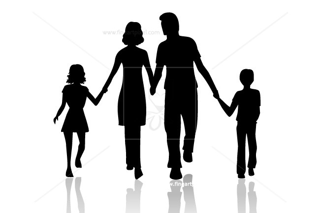 Family silhouette .
