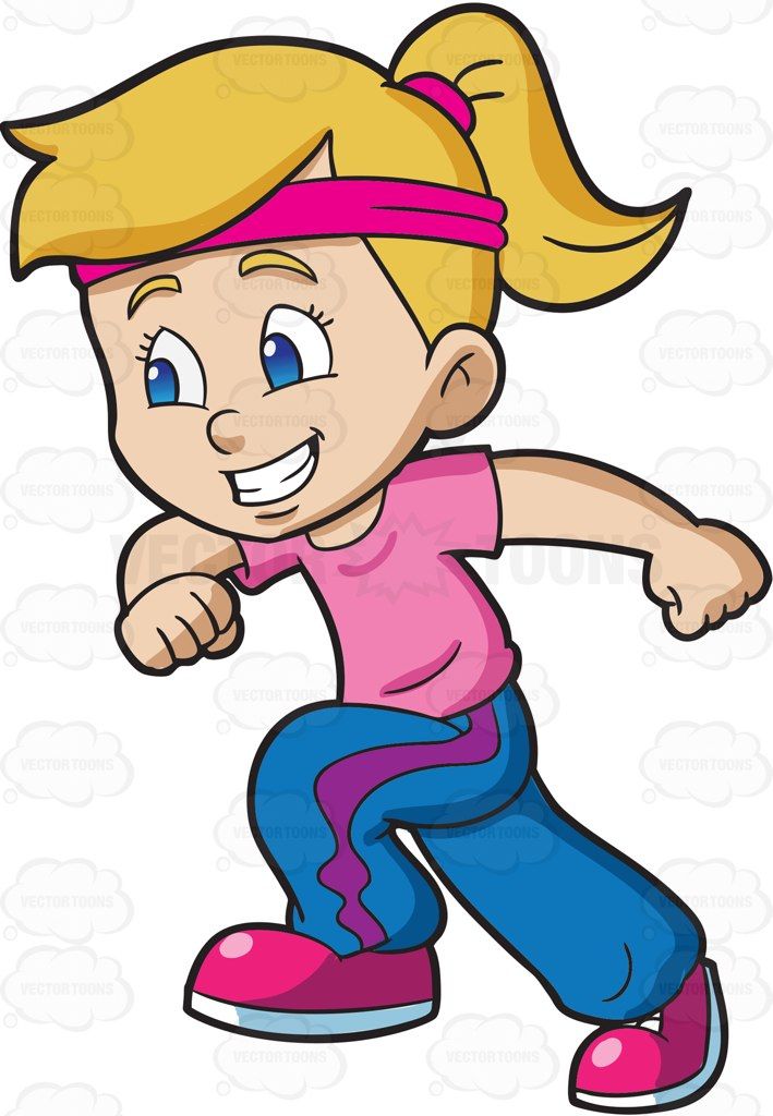 A girl running with confidence and charm in