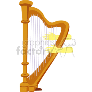 Cartoon musical harp clipart
