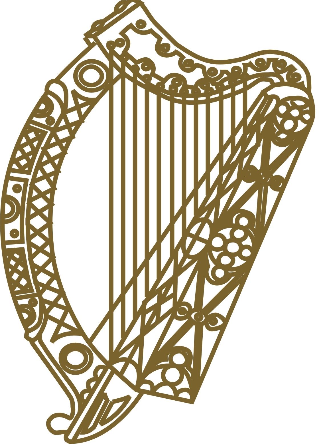 Irish harp inside.