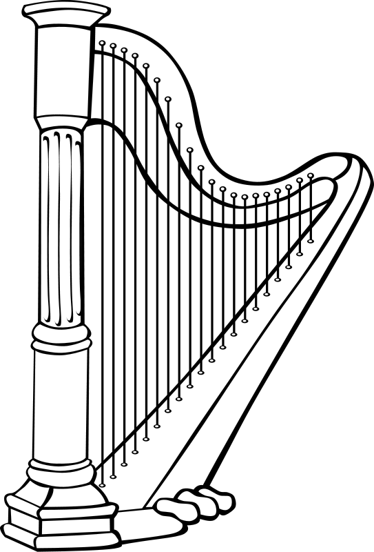 Harp clipart drawing.