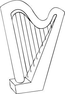 How to draw a harp step