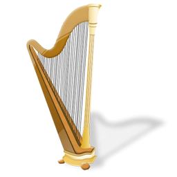 Gold Harp Icon, PNG ClipArt Image