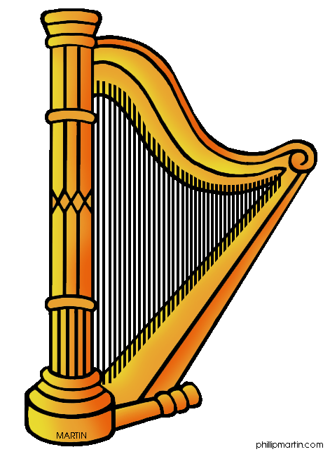 84 harp clipart.