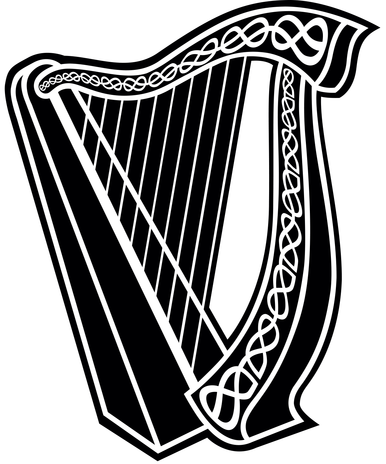 Harp clipart outline.