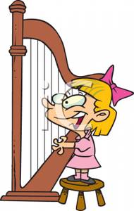 harp clipart playing