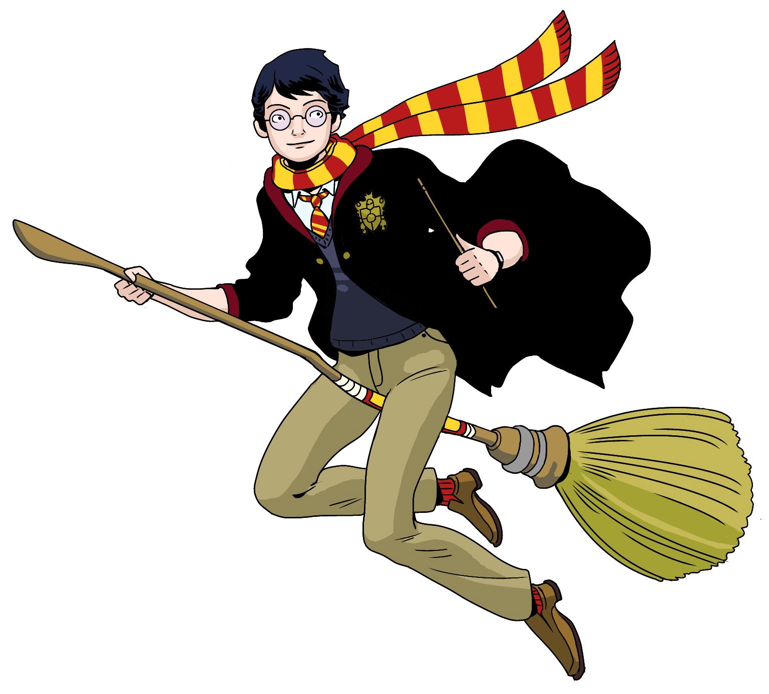 Harry potter flying.