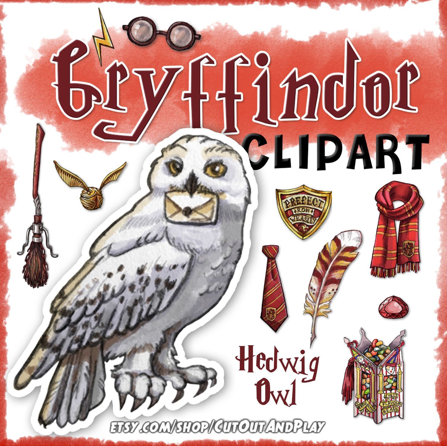Gryffindor clipart, Harry Potter clipart, Harry potter party