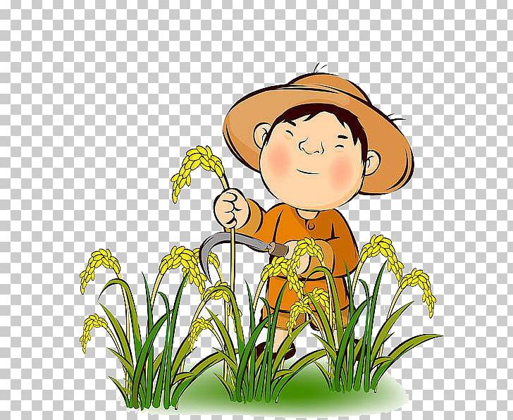 Farmer Rice Agriculture Harvest PNG, Clipart, Artwork, Child