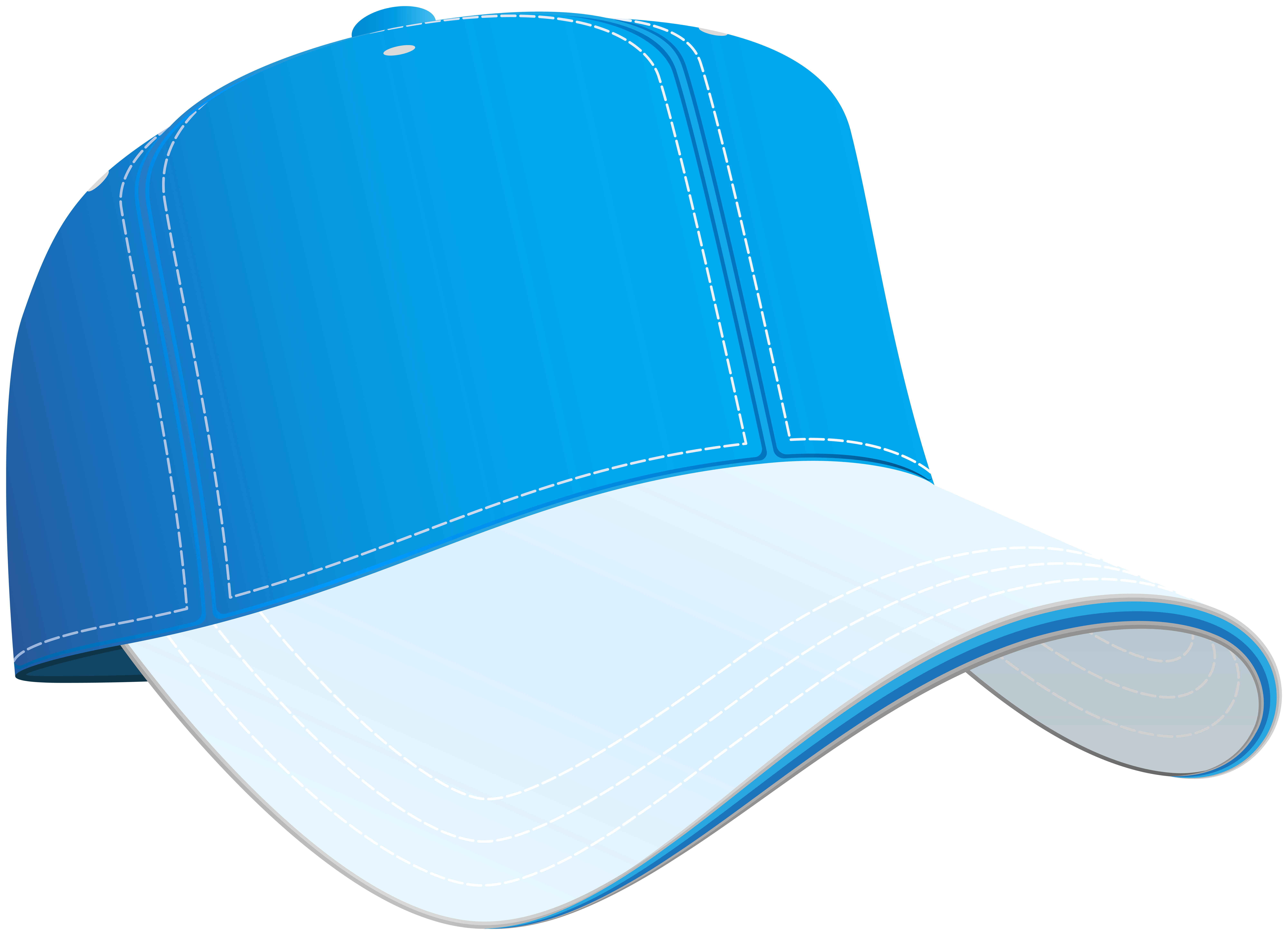 Blue baseball cap.