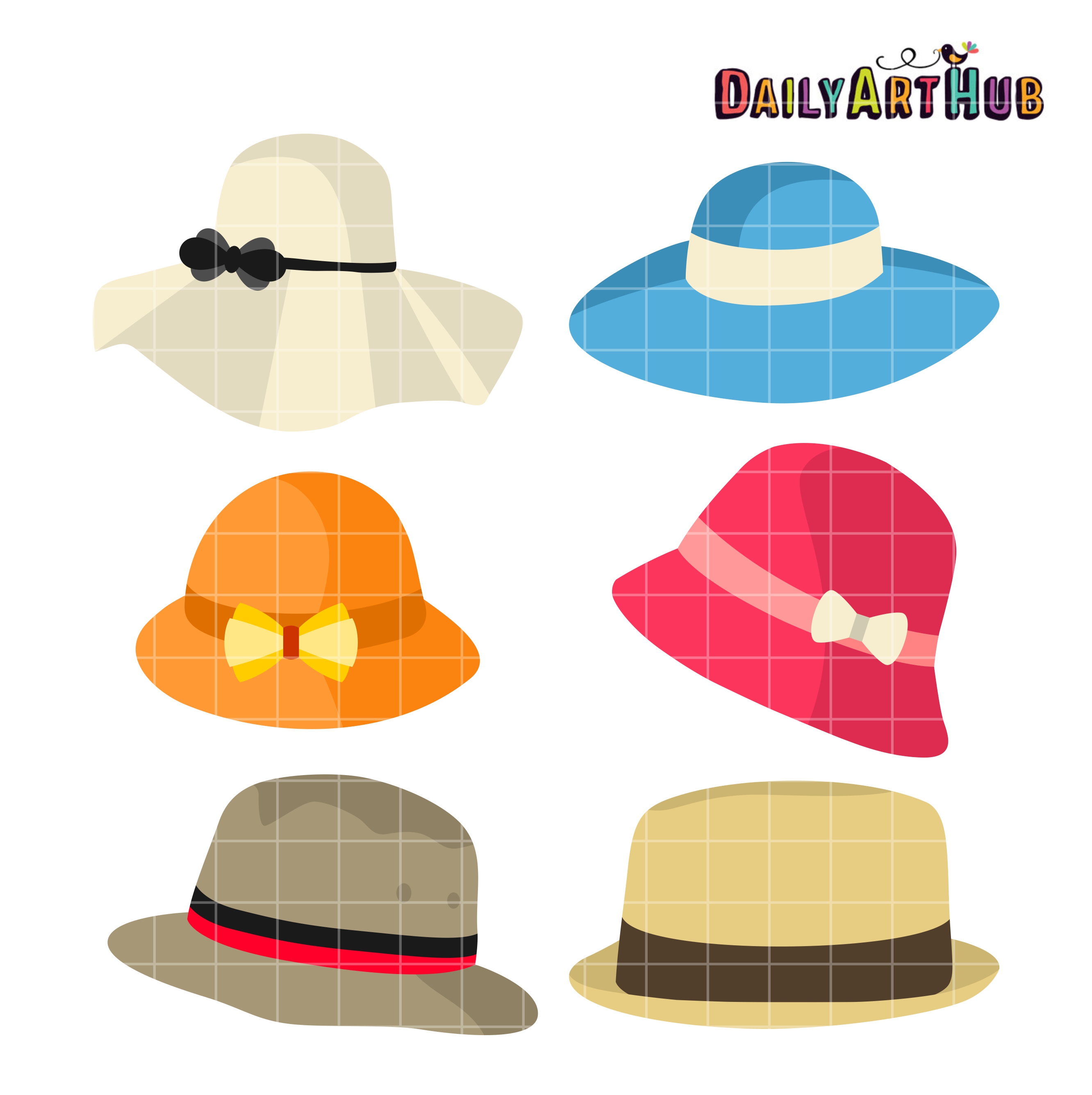 Cute Summer Hats Clip Art Set
