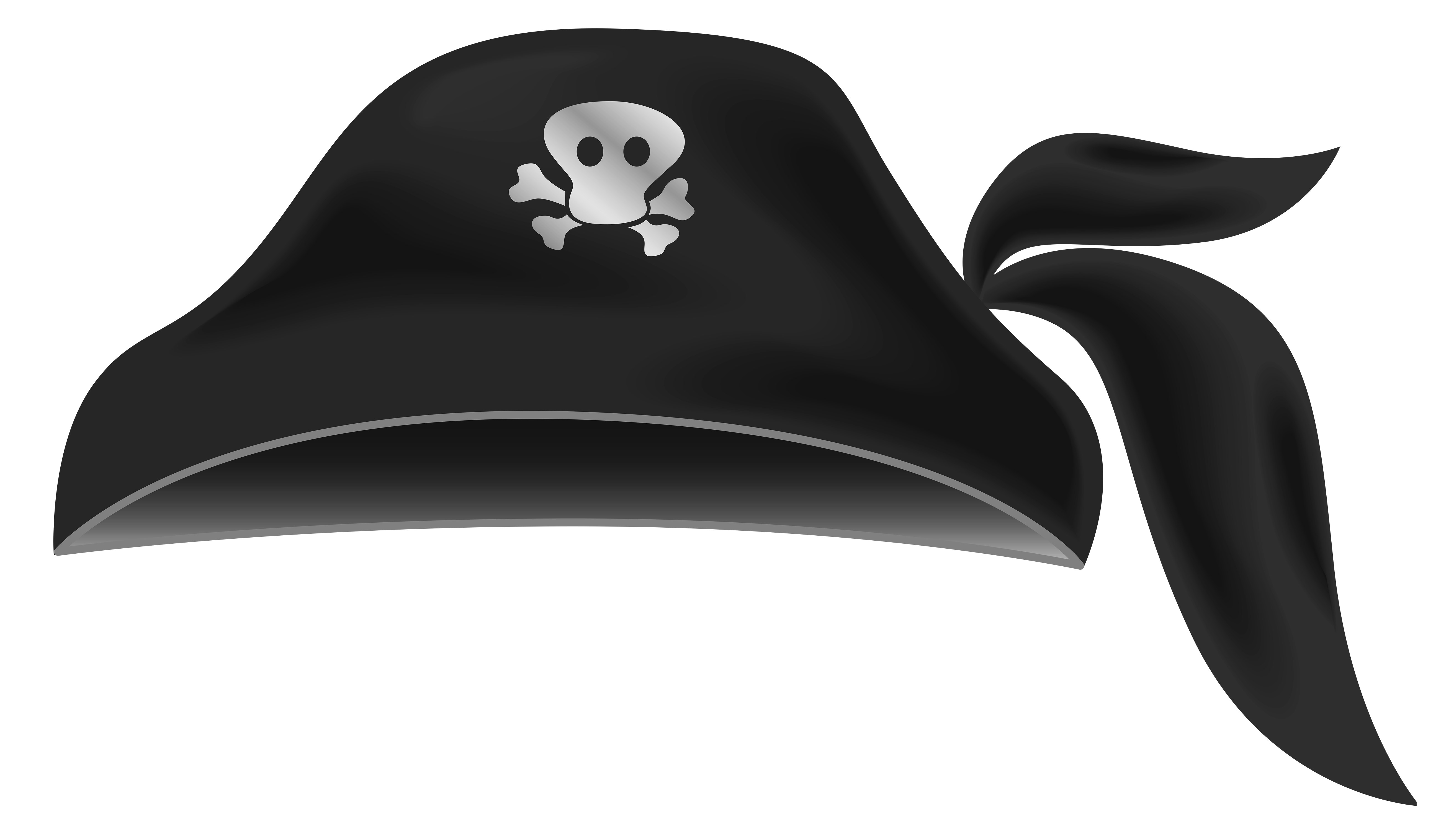 Black pirate hat.