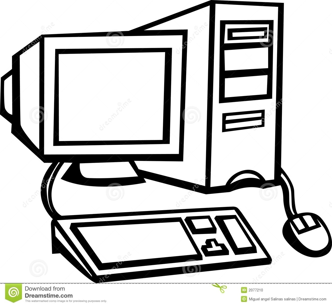 Computer clipart black and white Awesome Desktop puter