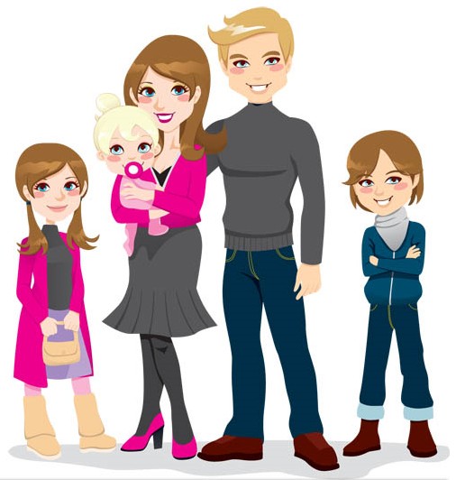 happy family clipart animated
