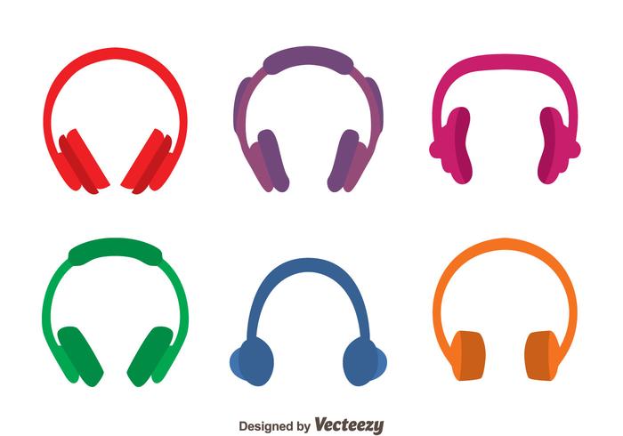 Colored headphone vectors.