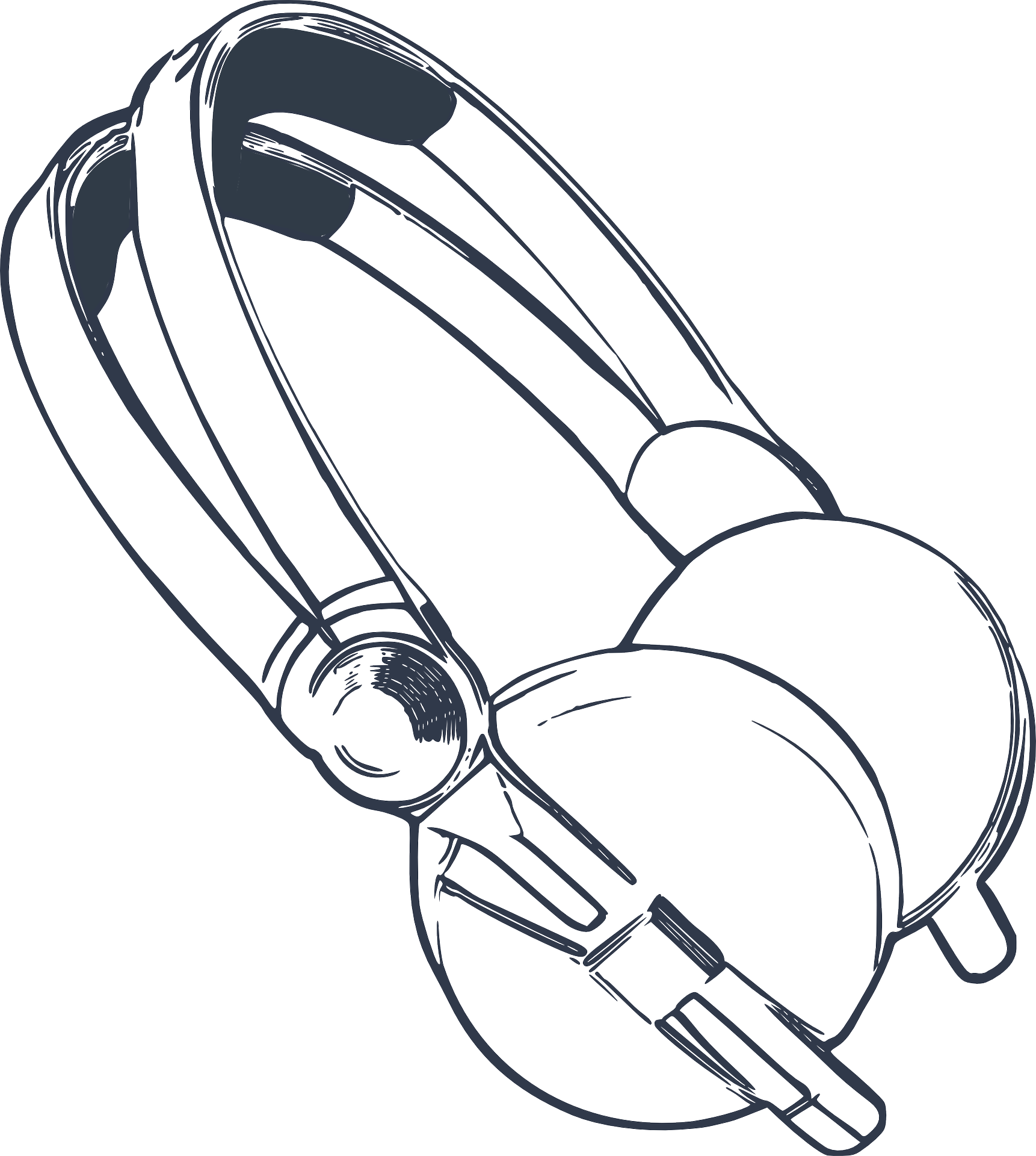Drawing of the headphones clipart free image