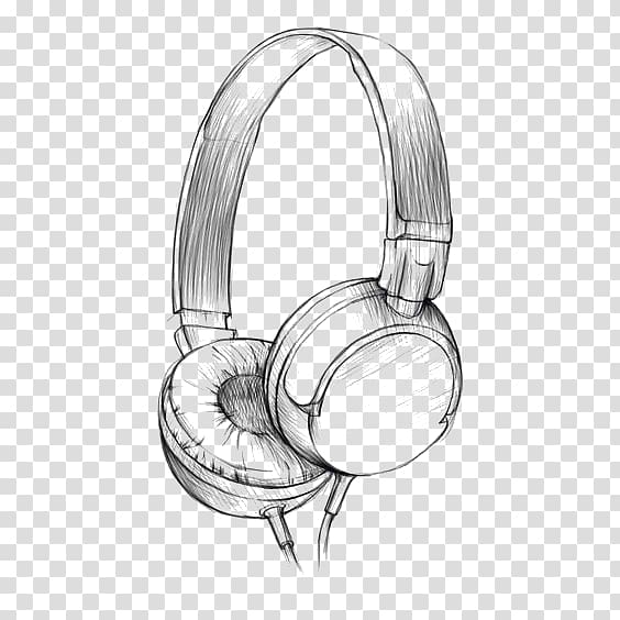Corded headphones sketch, Drawing Headphones Watercolor