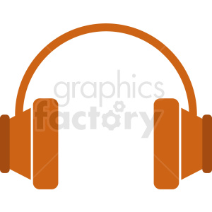 Orange headphones vector clipart