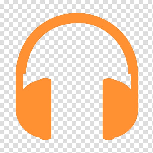 Orange headphones illustration, audio symbol headphones