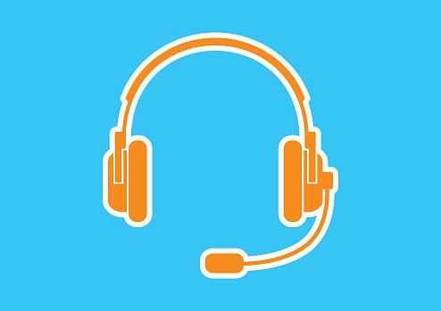 Orange Headphones Icon premium clipart