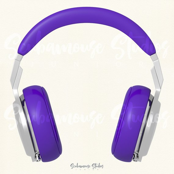 Purple headphones clipart.