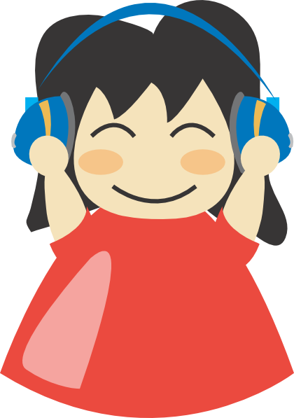 Girl with headphones.
